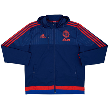 2015-16 Manchester United adidas Hooded Rain Jacket - 9/10 - (L)