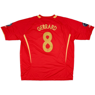 2005-06 Liverpool CL Home Shirt Gerrard #8 - 6/10 - (XXL)