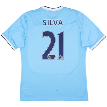 2013-14 Manchester City Player Issue Home Shirt Silva #21 - 7/10 - (XL)