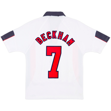 1997-99 England Home Shirt Beckham #7 - 7/10 - (Y)