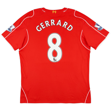 2014-15 Liverpool Home Shirt Gerrard #8 - 5/10 - (XXL)