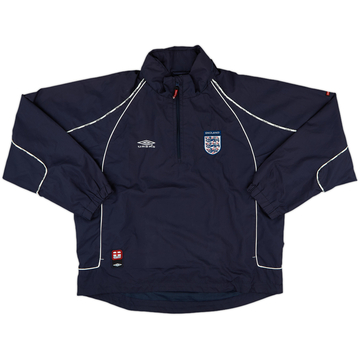 2004-06 England Umbro 1/4 Zip Hooded Rain Jacket - 8/10 - (S)