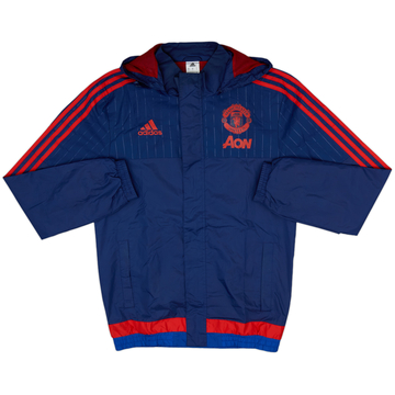 2015-16 Manchester United adidas Hooded Rain Jacket - 8/10 - (S)