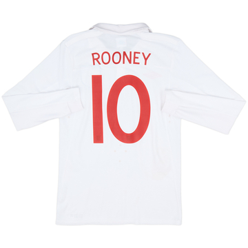 2009-10 England Home L/S Shirt Rooney #10 - 8/10 - (S)