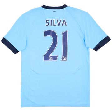 2014-15 Manchester City Home Shirt Silva #21 - 8/10 - (M)