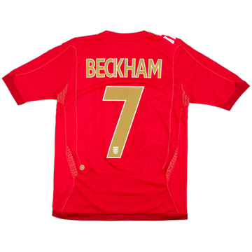 2006-08 England Away Shirt Beckham #7 - 6/10 - (XL.Boys)
