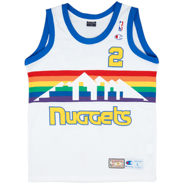 1987-88 Denver Nuggets English #2 Champion Hardwood Classics Home Jersey - 9/10 - (L)