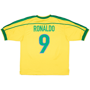 1998-00 Brazil Home Shirt Ronaldo #9 - 8/10 - (L)