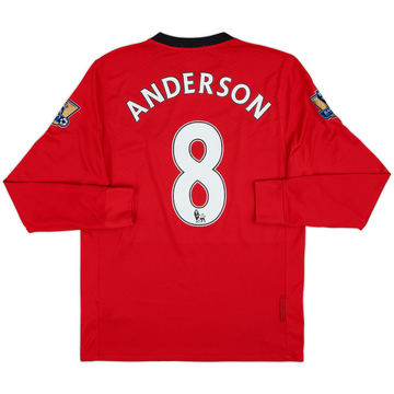 2009-10 Manchester United Home L/S Shirt Anderson #8 - 6/10 - (S)