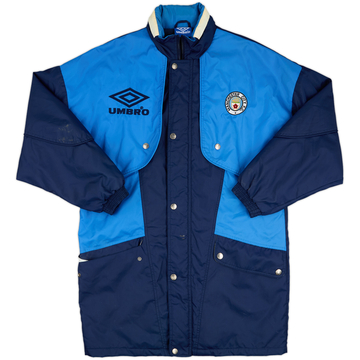 1993-95 Manchester City Umbro Padded Bench Coat - 7/10 - (XL.Boys)