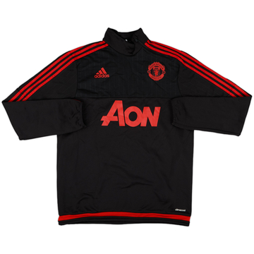 2015-16 Manchester United adidas 1/4 Zip Drill Top - 8/10 - (M)