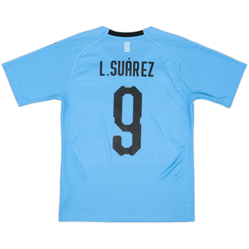 2018-19 Uruguay Home Shirt L.Suarez #9 - 9/10 - (S)