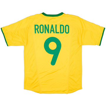 2000-02 Brazil Home Shirt Ronaldo #9 - 8/10 - (XL.Boys)
