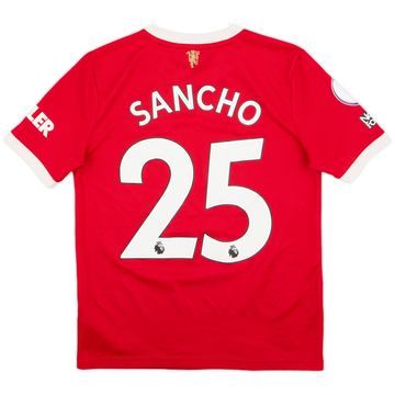 2021-22 Manchester United Home Shirt Sancho #25 - 7/10 - (L.Boys)