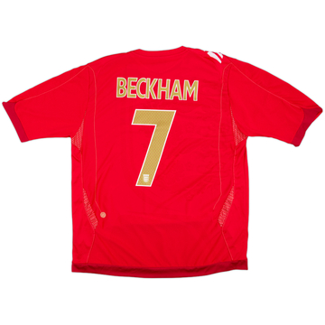 2006-08 England Away Shirt Beckham #7 - 6/10 - (L)