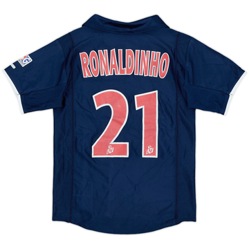 2001-02 Paris Saint-Germain Home Shirt Ronaldinho #21 - 5/10 - (M.Boys)