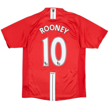 2007-09 Manchester United Home Shirt Rooney #10 - 7/10 - (S)