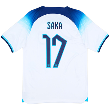 2022-23 England Home Shirt Saka #17 - 9/10 - (S)