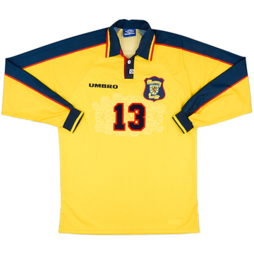 1996-98 Scotland Match Issue Away L/S Shirt #13