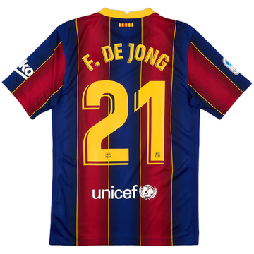 2020-21 Barcelona Home Shirt F.De Jong #21 - 10/10 - (S)