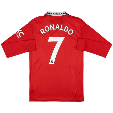 2022-23 Manchester United Home L/S Shirt Ronaldo #7 - 6/10 - (S)