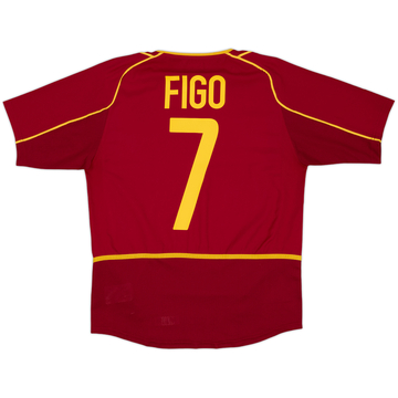 2002-04 Portugal Home Shirt Figo #7 - 8/10 - (XL.Boys)