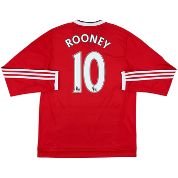 2015-16 Manchester United Home L/S Shirt Rooney #10 - 8/10 - (L)
