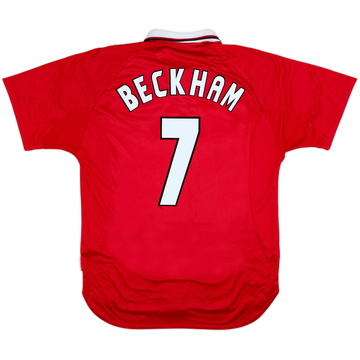 1997-00 Manchester United CL Shirt Beckham #7 - 8/10 - (XL)