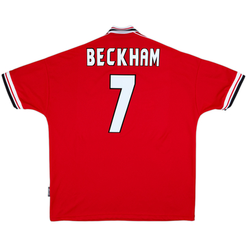 1998-00 Manchester United Home Shirt Beckham #7 - 9/10 - (XXL)