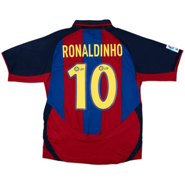 2003-04 Barcelona Home Shirt Ronaldinho #10 - 8/10 - (M)