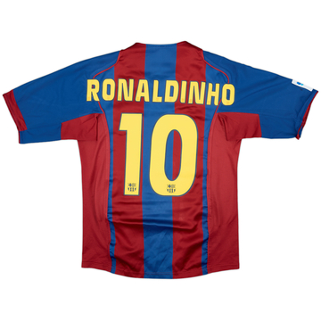2004-05 Barcelona Home Shirt Ronaldinho #10 - 9/10 - (M)