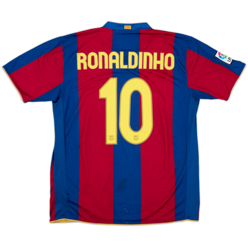 2007-08 Barcelona Home Shirt Ronaldinho #10 - 5/10 - (XL)