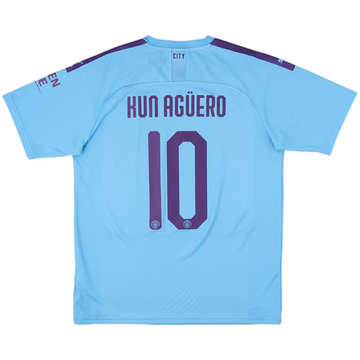 2019-20 Manchester City Home Shirt Kun Aguero #10 - 10/10 - (L)