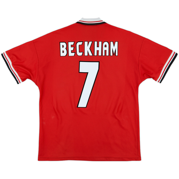 1998-00 Manchester United Home Shirt Beckham #7 - 7/10 - (L)