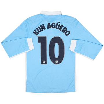 2015-16 Manchester City Home L/S Shirt Kun Aguero #10 - 4/10 - (S)