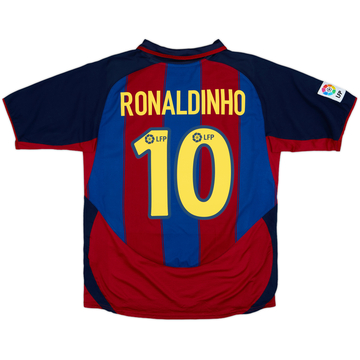 2003-04 Barcelona Home Shirt Ronaldinho #10 - 9/10 - (M)