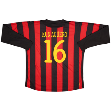 2011-12 Manchester City Away L/S Shirt Kun Aguero #16 - 7/10 - (XL)