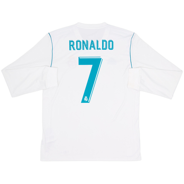 2017-18 Real Madrid Home L/S Shirt Ronaldo #7 - 8/10 - (L)