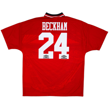 1994-96 Manchester United Home Shirt Beckham #24 - 7/10 - (XL)