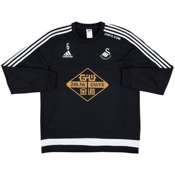 2015-16 Swansea adidas Player Issue Sweat Top #6 - 6/10 - (L)