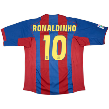 2004-05 Barcelona Home Shirt Ronaldinho #10 - 8/10 - (XXL)