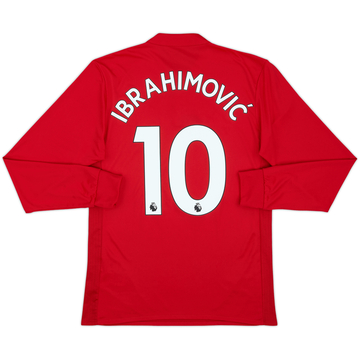 2017-18 Manchester United Home L/S Shirt Ibrahimovic #10 - 9/10 - (S)
