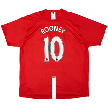 2007-09 Manchester United Home Shirt Rooney #10 - 9/10 - (XXL)