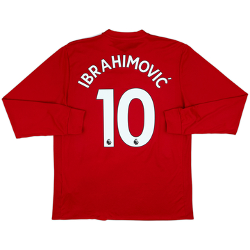 2017-18 Manchester United Home L/S Shirt Ibrahimovic #10 - 8/10 - (L)