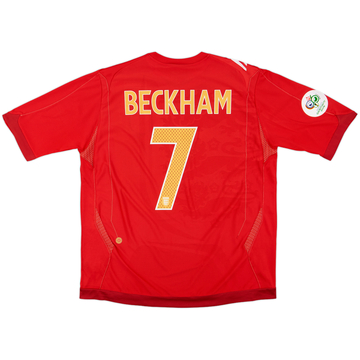 2006-08 England Away Shirt Beckham #7 - 7/10 - (XL)