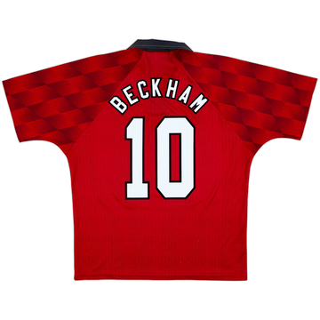 1996-98 Manchester United Home Shirt Beckham #10 - 8/10 - (L)