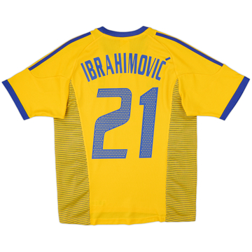 2002-03 Sweden Home Shirt Ibrahimovic #21 - 9/10 - (S)