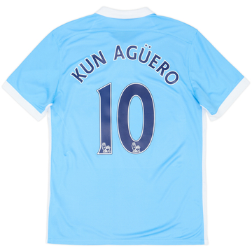 2015-16 Manchester City Home Shirt Kun Aguero #10 - 9/10 - (M)