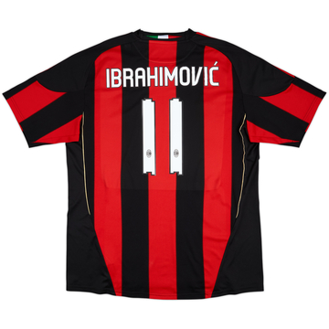 2010-11 AC Milan Home Shirt Ibrahimovic #11 - 9/10 - (XXL)