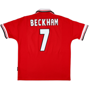 1998-00 Manchester United Home Shirt Beckham #7 - 8/10 - (XL)